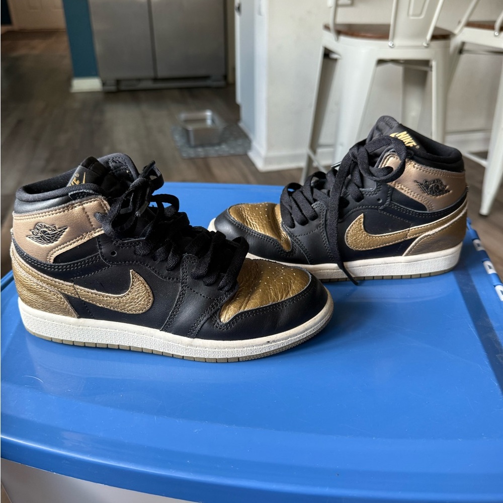 Jordan Kids Sneakers Black and Gold